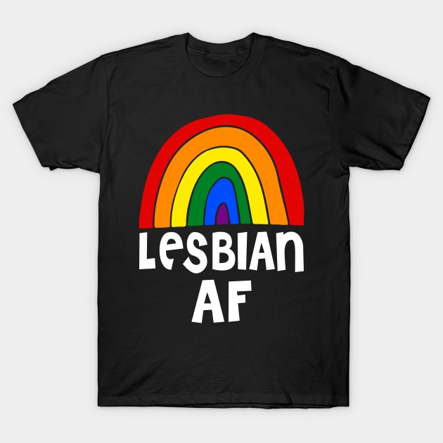 Lesbian AF Vintage Retro 80's Style LGBT Pride T-Shirt by apesarreunited122